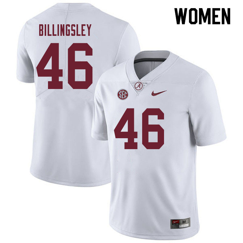 Women #46 Melvin Billingsley Alabama Crimson Tide College Football Jerseys Sale-White